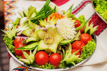 Tasty healthy dish with vegetables. The concept of healthy food