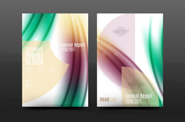 Wave pattern annual report business cover design