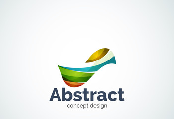 Abstract wave logo template, smooth motion concept