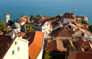 Fototapeta premium Herceg-Novi roofs, Montenegro.