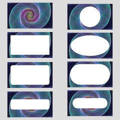 Colorful spiral art business card template set