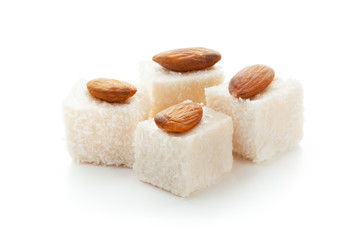 Tasty oriental sweets isolated on white