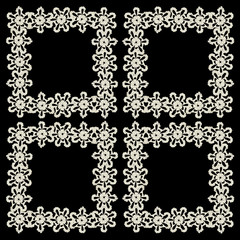 Christmas card of decorative snowflakes of white thread 