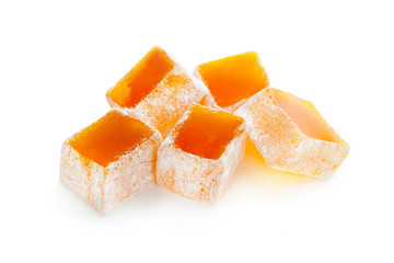 Tasty oriental sweets isolated on white