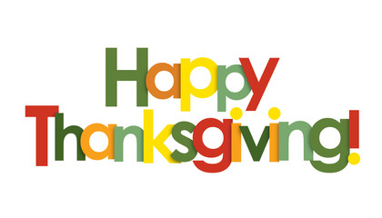 THANKSGIVING vector letters icon with autumn colours