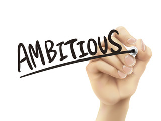 Ambitious written by hand