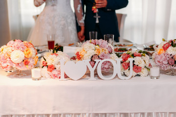 Luxury stylish wedding decor