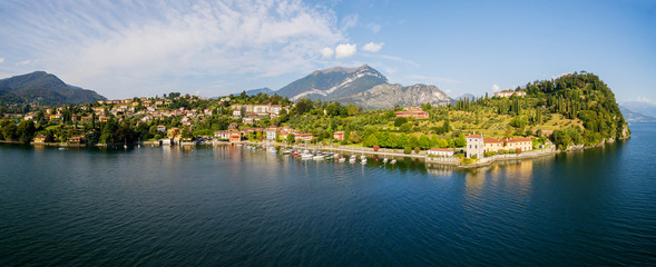 Lago di Como (IT) - Pescallo e Villa Serbelloni con Parco e giardino - vista aerea