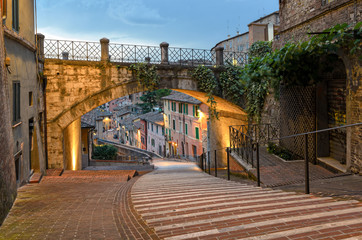 Perugia - Via dell'Acquedotto (Aqueduct street) - obrazy, fototapety, plakaty