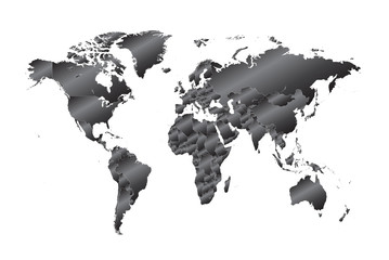 world map metallic black vector