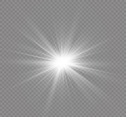 Glow light effect. Star burst with sparkles. Vector illustration
