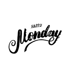 Fototapeta na wymiar Happy Monday hand written calligraphy lettering for posters, invitations, cards, tee print.