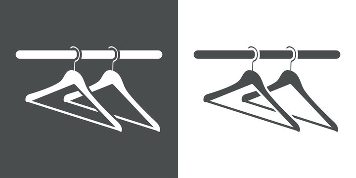 Icono plano perchero gris