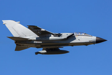 Fototapeta na wymiar Military fighter jet flyby