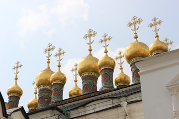 Fototapeta na wymiar Place des Eglises, Kremlin, Moscou, Russie