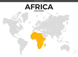 Fototapeta na wymiar Africa continent Location Map