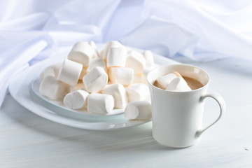 marshmallows and a cup of latte