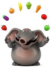 Fun elephant - 3D Illustration