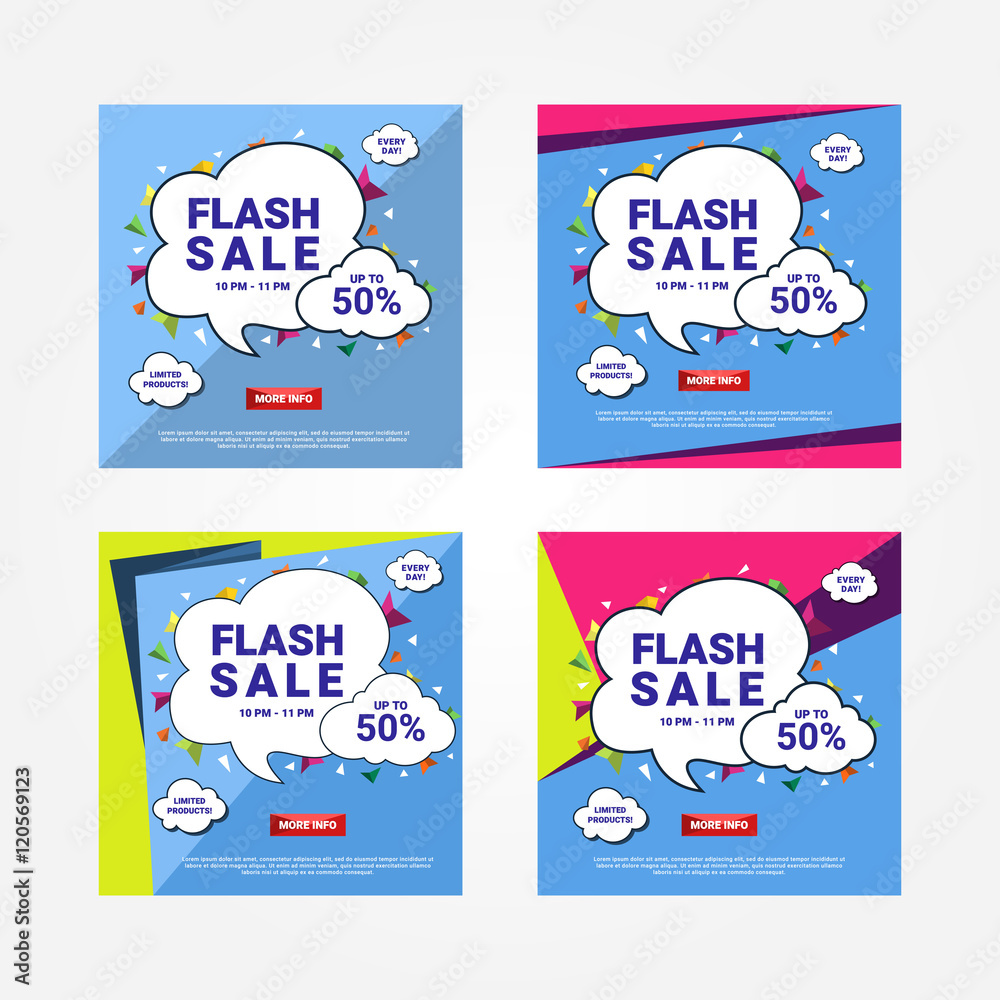 Canvas Prints multipurpose square banner in 4 styles