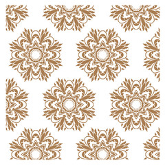 Pattern of floral flower tile circles. For wallpaper pattern, surface textures ornament, fabric textile pattern