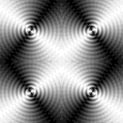 Vector Illustration. Seamless Monochrome Expanding Waves Intersect in the Center. Optical Volume Effect.  The Visual Illusion Of Movement.  Suitable for textile, fabric, packaging and web design.