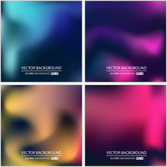 Abstract Creative concept vector multicolored blurred background set. For Web and Mobile Applications, art illustration template design, business infographic and social media, modern decoration