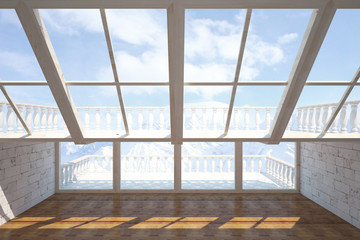Fototapeta premium Interior with balcony