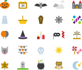 HALLOWEEN colored flat icons