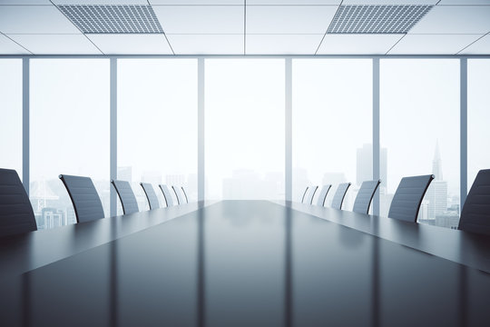 Dark conference table