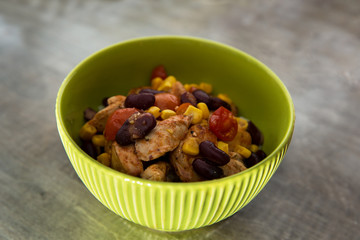 Rice dish with chicken and vegetables