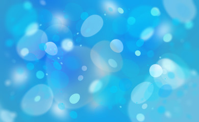 Abstract blurred shiny circle shapes on bright blue background.