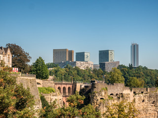 Fototapeta na wymiar Luxemburg medieval city with surrounding walls