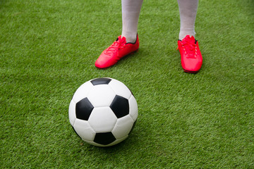 Man player soccer ball