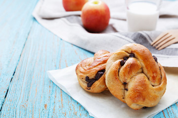 Breakfast on wood table