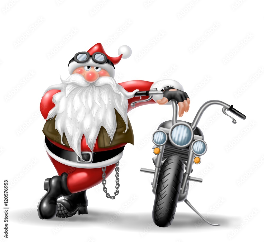 Wall mural babbo natale biker