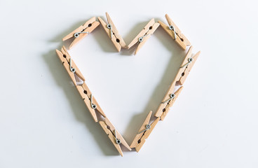 Heart wood clothespins