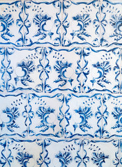 Blue ceramic tiles ornament pattern