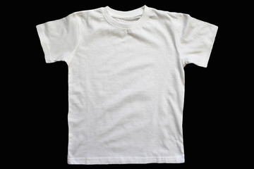 
White cotton T-shirt on a black background
