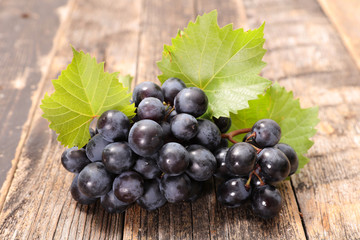 black grape and leaf
