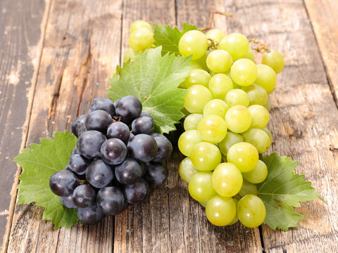 black and green grape and leaf