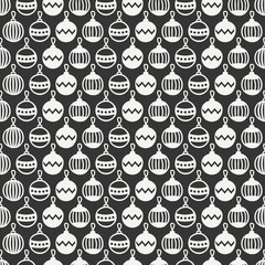 Fototapeta premium Merry Christmas and Happy New Year 2017. Christmas season hand drawn seamless pattern. Vector illustration. Doodle style. Decorations. Winter holiday backgrounds for design. Deer, snowflakes, Santa