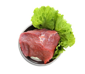 Healthy dog food, isolated on white