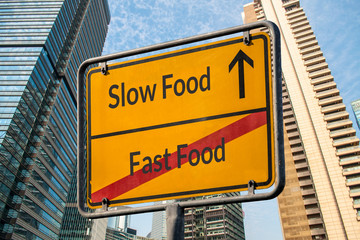 Fototapeta premium Schild 111 - Slow Food