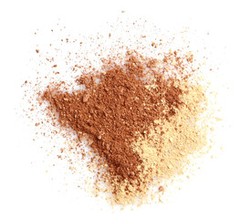 Beige eye shadow isolated on white