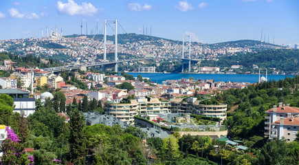View of the Bosphorus Bridge and the Asian side