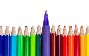 Fototapeta premium wooden crayon&pen