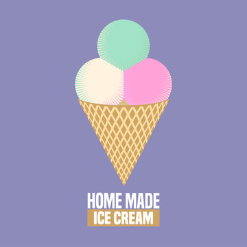 Ice cream vector logo, symbol, emblem, illustration