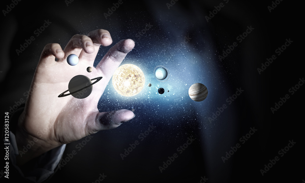 Canvas Prints system of planets . mixed media