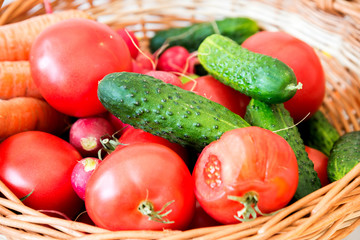 Mix of vegetables in basket