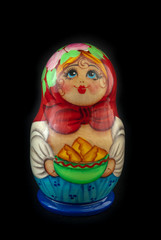 Matryoshka isolated on black background